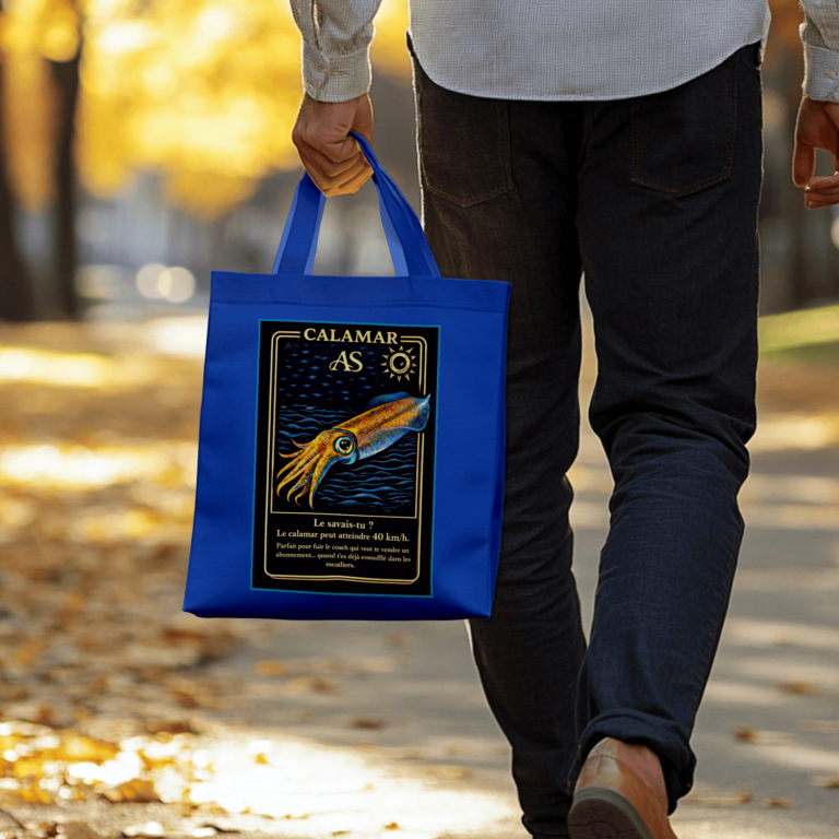 Sac tissu bleu calamar mer